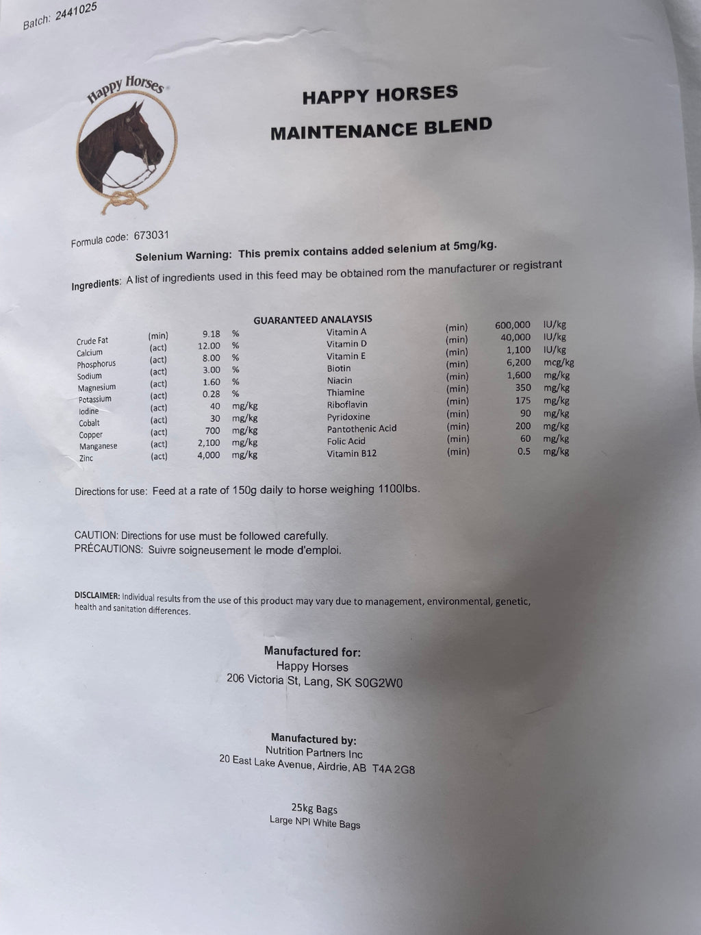 Happy Horses Maintenance Blend